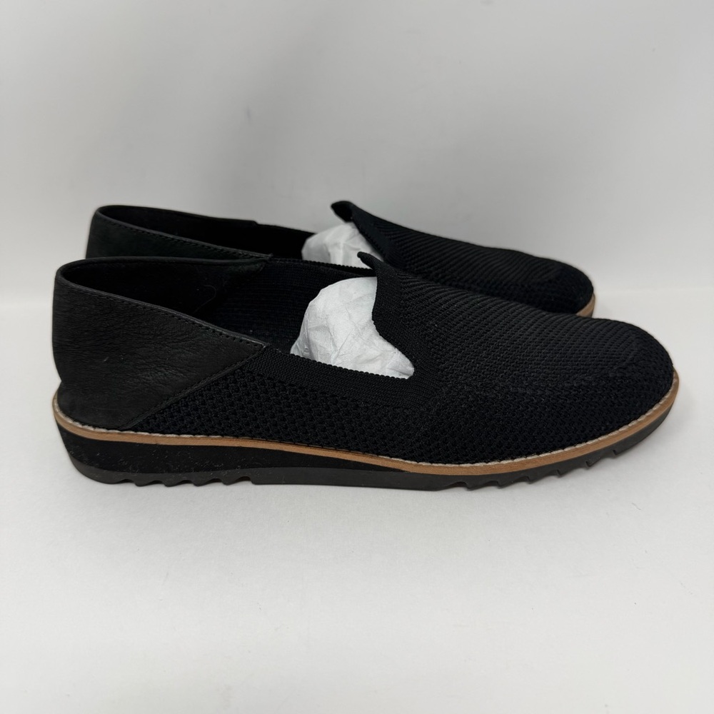 Eileen Fisher Emery Knit and Leather Loafer Flats Black Size 7